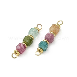 Natural Multicolor Tourmaline Faceted Cube Beaded Connector Charms&nbsp;PALLOY-JF05306