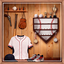 Wall-mounted Pine Wood Organizer Display Stands for Championship Rings&nbsp;RDIS-WH0016-25A