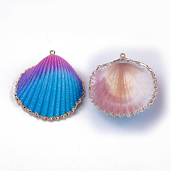Spray Paint & Electroplate Sea Shell Pendants&nbsp;SSHEL-S261-04A