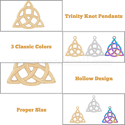 18Pcs 3 Colors 201 Stainless Steel Pendants&nbsp;STAS-DC0013-53