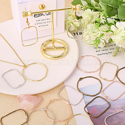 48Pcs 8 Styles Alloy Open Back Bezel Pendants&nbsp;FIND-CA0009-35