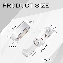 2Pcs 925 Sterling Silver Twister Clasps&nbsp;STER-PH0005-21