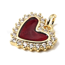 Brass Micro Pave Cubic Zirconia Pendants&nbsp;KK-D390-26G-01
