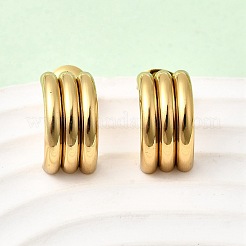 201 Stainless Steel Triple Stud Earrings&nbsp;EJEW-Z151-01G