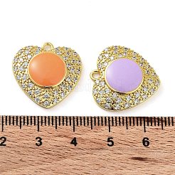 Brass Micro Pave Clear Cubic Zirconia Pendants&nbsp;KK-F871-07G