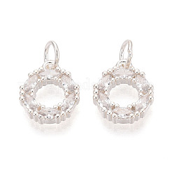 Sparkling 925 Sterling Silver Micro Pave Cubic Zirconia Circle Charms&nbsp;STER-T009-19S