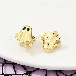 Ghost Brass Stud Earrings&nbsp;EJEW-B149-01G-02