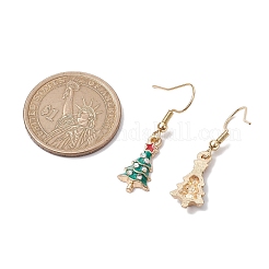 5Pairs 5 Styles Christmas Tree Alloy Enamel Dangle Earrings&nbsp;EJEW-JE05828