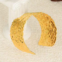 304 Stainless Steel Hammered Cuff Bangles for Women&nbsp;QR6940-2