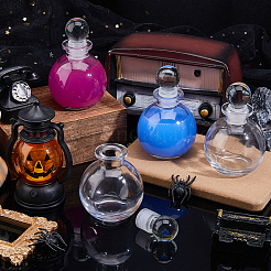 4Pcs Round Glass Mini Empty Glass Liquor Decanter&nbsp;AJEW-DC0003-77
