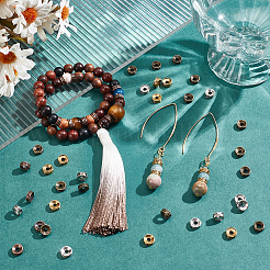 200Pcs 4 Colors Tibetan Style Spacer Beads&nbsp;TIBEP-PH0001-73