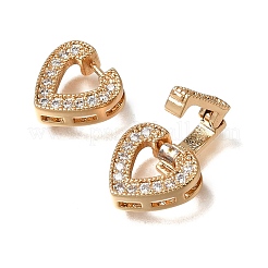 Brass Micro Pave Clear Cubic Zirconia Fold Over Clasps&nbsp;CU-CBA4292-03G