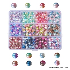 Rainbow ABS Plastic Imitation Pearl Beads&nbsp;OACR-YW0001-02B