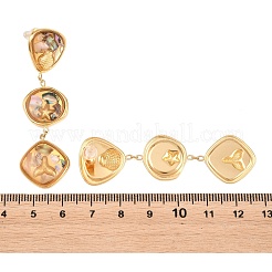 304 Stainless Steel Resin Stud Dangle Earrings&nbsp;SA-E001-01G
