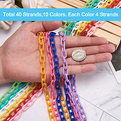 40 Strands 10 Colors Handmade Opaque Acrylic Paperclip Chains&nbsp;KY-YS0001-04