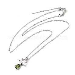 Christmas Tree Brass Micro Pave Cubic Zirconia Pendants Necklaces&nbsp;NJEW-L468-01P-B02