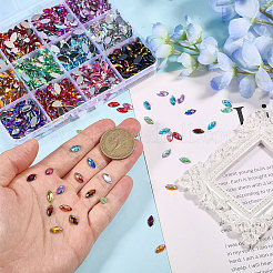 1440Pcs 12 Colors Glass Rhinestone Cabochons&nbsp;RGLA-CA0001-13