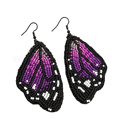 Bohemian Style Green Butterfly Wing Glass Bead Handmade Dangle Earrings&nbsp;GG1438