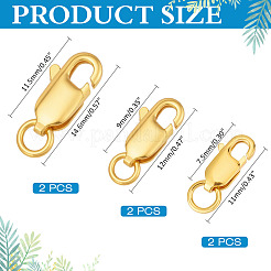 6Pcs 3 Styles 925 Sterling Silver Lobster Claw Clasps&nbsp;STER-ME0001-33G