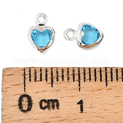 Heart Brass Glass Charms&nbsp;LS-KK-S385-01S-08