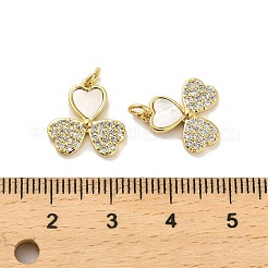Brass Micro Pave Clear Cubic Zirconia Pendants&nbsp;KK-K365-05C-G