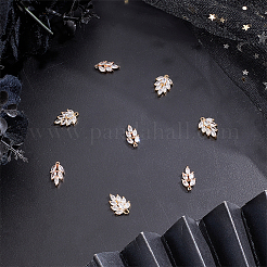 8Pcs 2 Style Brass Micro Pave Clear Cubic Zirconia Pendants&nbsp;ZIRC-AR0001-18
