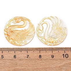 Natural Yellow Shell Carved Cabochons&nbsp;SHEL-G024-03B