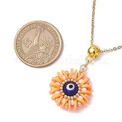 Glass Seed Beads & Polymer Clay & Evil Eye Lampwork Pendant Necklaces&nbsp;NJEW-MZ00101-03