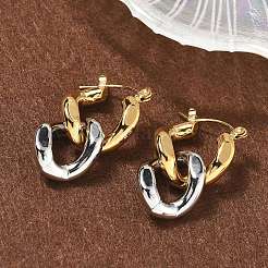 304 Stainless Steel Hoop Earrings&nbsp;EJEW-H159-01GP