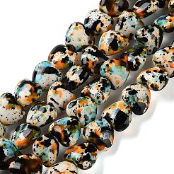 Spray Printed Synthetic Turquoise Beads Strands&nbsp;TURQ-P002-01A-04