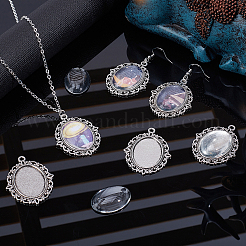 100 Pcs DIY Oval Pendant Making Kits&nbsp;DIY-AR0001-35AS