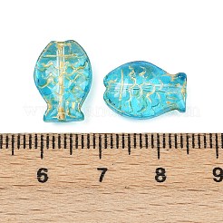 Electroplate and Golden Metal Enlaced Glass Beads&nbsp;EGLA-T029-01C