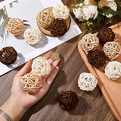 15Pcs 3 Colors Wicker Rattan Balls&nbsp;AJEW-SC0004-25C