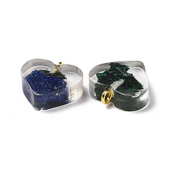 Transparent Resin Natural Chalcopyrite Dyed Chips Pendants&nbsp;G-E185-12G-12
