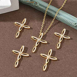 SHEGRACE Brass Clear Cubic Zirconia Pendants&nbsp;XGRQ3K113-566G