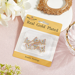 6Pcs Brass Micro Pave Cubic Zirconia Pendants&nbsp;KK-BBC0020-42