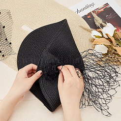 2Pcs 2 Colors Polyester Imitation Straw Oval Hat Base for Millinery&nbsp;AJEW-FG0002-82