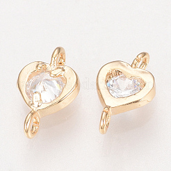Brass Cubic Zirconia Links&nbsp;ZIRC-Q002-155G