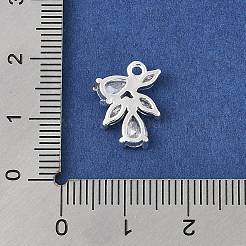 Brass Micro Pave Clear Cubic Zirconia Charms&nbsp;KK-R219-31S