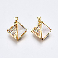 Brass Micro Pave Clear Cubic Zirconia Pendants&nbsp;KK-Q277-008-NF