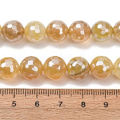 Electroplated Natural Agate Beads Strands&nbsp;G-B191-A07-10mm-08