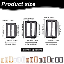 30Pcs 15 Style Rectangle Shape Resin Buckle Clasps&nbsp;RESI-FG0001-03