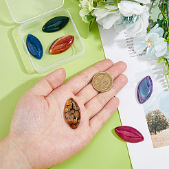 6Pcs 6 Styles Natural Crackle Agate & Brazilian Agate & Dragon Veins Agate Cabochons&nbsp;G-FH0002-63A