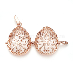 Rack Plating Brass Cage Pendants&nbsp;KK-S751-002RG