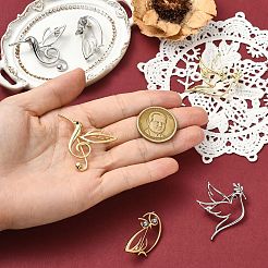 6Pcs 6 Styles Alloy Lapel Pins for Clothes&nbsp;JEWB-CJ0003-42