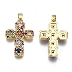 Brass Micro Pave Cubic Zirconia Pendants&nbsp;X-ZIRC-N039-157B-NF