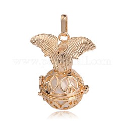 Golden Plated Brass Hollow Round Cage Pendants&nbsp;KK-J252-08G
