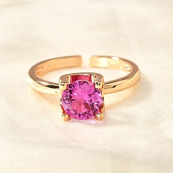 Lab-Grown Red Corundum/Ruby Finger Rings&nbsp;RJEW-R015-03G