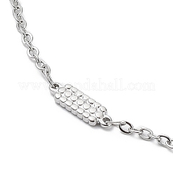Non-Tarnish 304 Stainless Steel Rectangle Link Chain Necklace&nbsp;LS-NJEW-K249-05P
