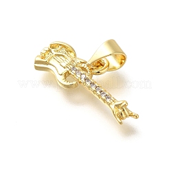 Rack Plating Brass with Cubic Zirconia Pendants&nbsp;KK-Z086-51G-02